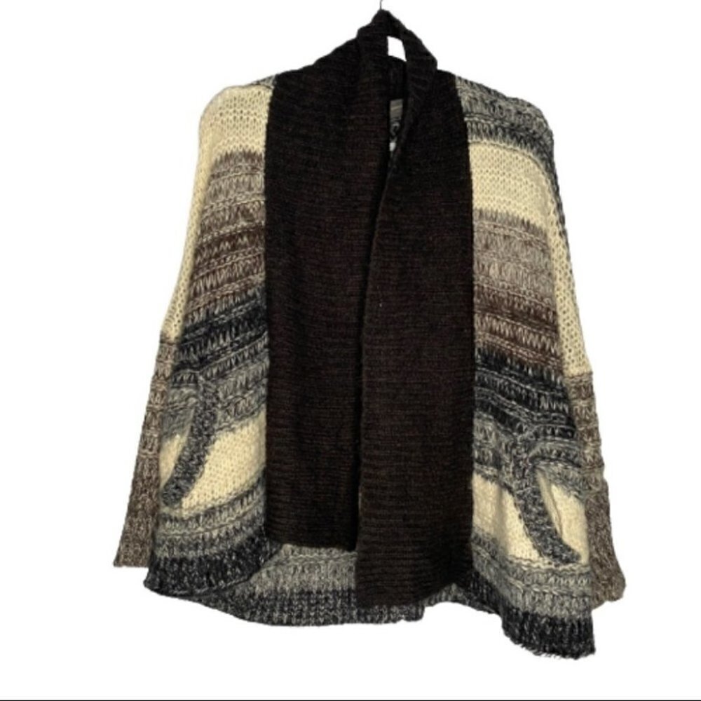 Wooden Ships Anthropologie Mohair Blend Draped Neck Cardigan Sweater